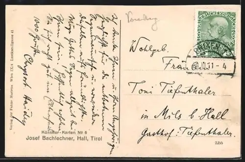 AK Frastanz, Teilansicht des Ortes mit Kirche und Umgebung