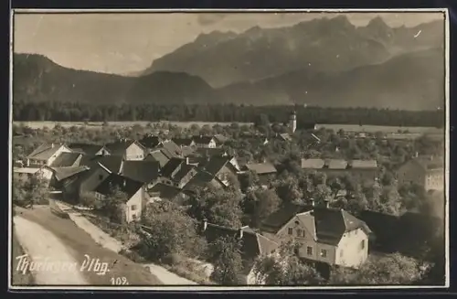 AK Thüringen, Teilansicht mit Bergkette