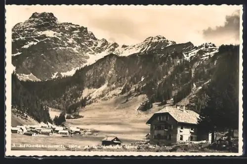 AK Nenzinger Himmel, Teilansicht mit Gebirgspanorama