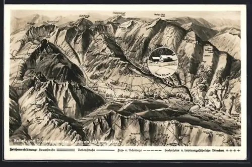 AK Riezlern im Kleinen Walsetal, Haus Küren, Panorama mit Mittelberg, Hahnenköpfle und Widderstein