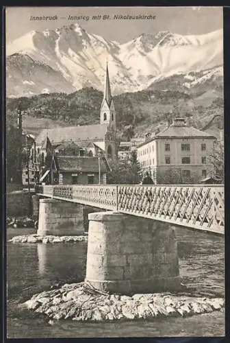 AK Innsbruck, Innsteg mit St. Nikolauskirche