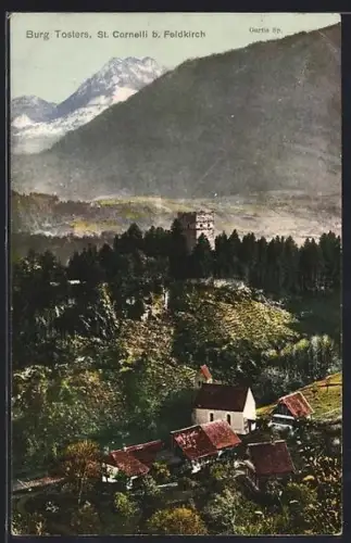 AK Feldkirch, St. Cornelli & Turm der Burg Tosters