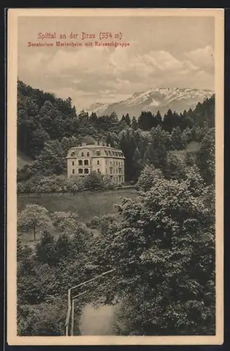 AK Spittal an der Drau, Sanatorium Marienheim mit Reisseckgruppe