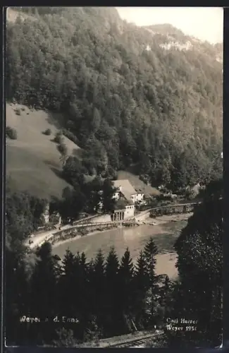 AK Weyer a. d. Enns, Teilansicht aus der Vogelschau