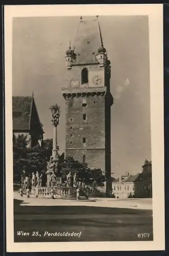 AK Perchtoldsdorf, Turm mit Denkmal