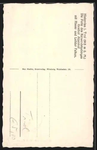 AK Hinterriss, Gasthof Alpenhof mit Risser und Lalider Falken