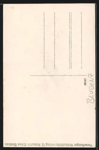 AK Bludenz, Schattenlagant, Mann vor dem Turistenhaus