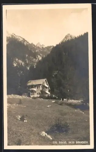 AK Brand, Haus Brandeck mit Gebirgspanorama