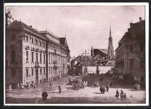 AK Alt-Wien, Lobkowitzplatz mit Pferdefuhrwerk