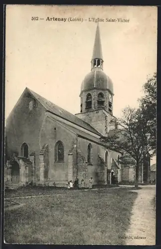 AK Artenay /Loiret, L`Église Saint-Victor
