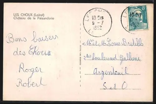 AK Les Choux /Loiret, Château de la Faisanderie