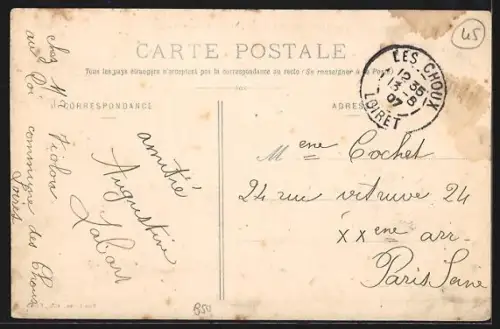 AK Les Choux /Loiret, Entrée, Route de Nogent