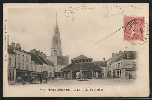 AK Beaune-la-Rolande, La Place du Marché