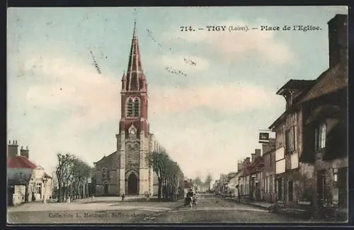 AK Tigy /Loiret, Place de l`Église