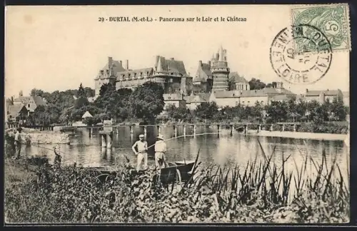 AK Durtal /M-et-L, Panorama sur le Loir et le Château