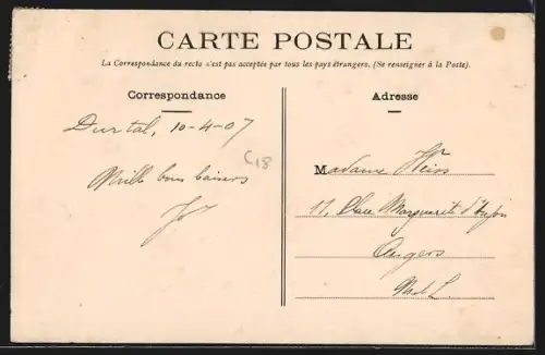 AK Durtal /M-et-L, Panorama sur le Loir et le Château