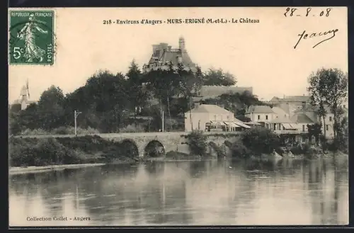 AK Mûrs-Érigné /M.-et-L., Le Château et la rivière en premier plan