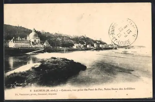 AK Saumur /M.-et-L., Coteaux, vue prise du Pont de Fer, Notre Dame des Ardilliers