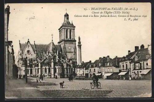 AK Beaufort-en-Vallée /M.-et-L., Chevet de l`Église, XIXe Siècle