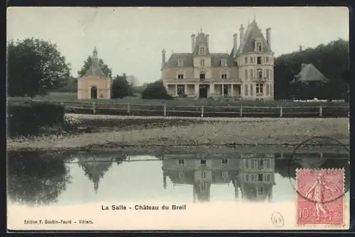 AK La Salle, Château du Breil et son reflet dans l`eau