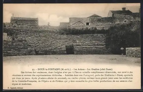 AK Doué-la-Fontaine /M.-et-L., Les Arènes, Les Gradins, côté Ouest