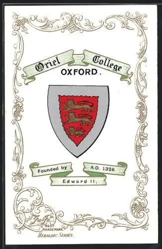AK Oxford, Oriel College, Studentenwappen, Ornamente