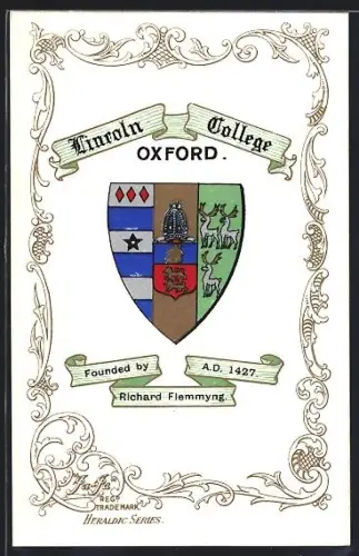 AK Oxford, Lincoln College, Studentenwappen, Ornamente
