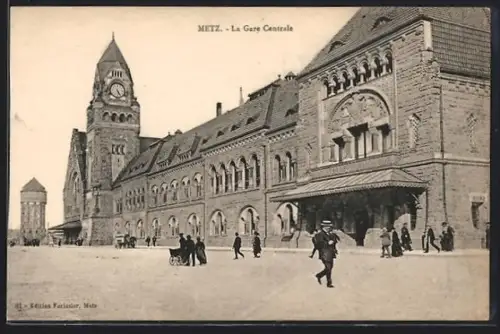 AK Metz, Szene am Bahnhof