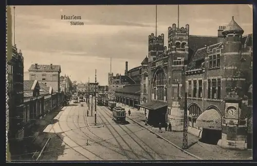 AK Haarlem, Station, Strassenbahn