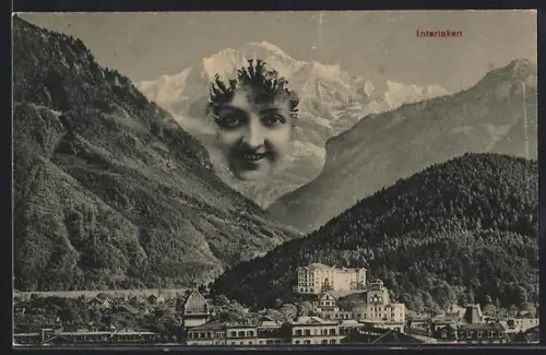 AK Interlaken, Jungfrau, Berg mit Gesicht / Berggesichter