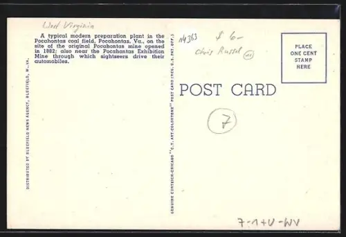 AK Pocahontas, WV, Coal Field, Exhibition Mine and Typical Modern Preparation Plant