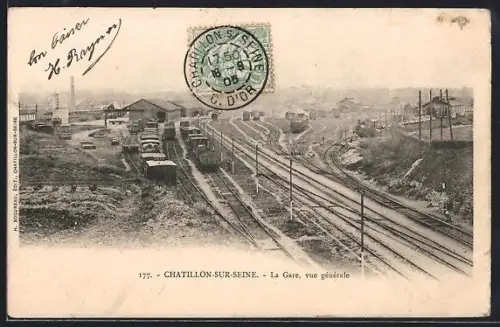 AK Chatillon-sur-Seine, La Gare, vue générale, Bahnhof