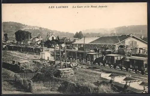 AK Laumes, La Gare et le Mont Auxois / Bahnhof