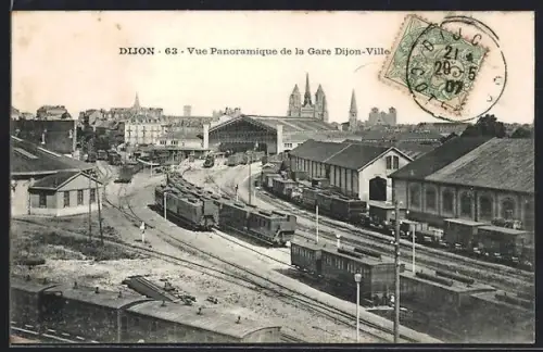 AK Dijon, Vue Panoramique de la Gare Dijon-Ville, Bahnhof