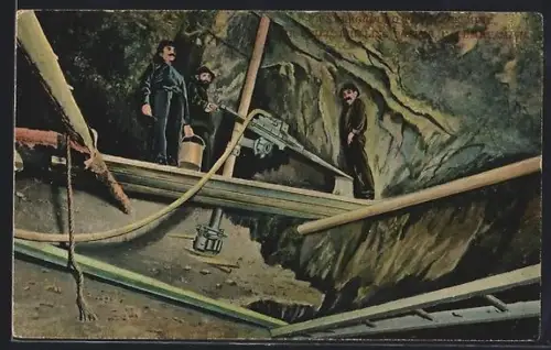 AK Calumet, MI, Underground Tamarack Mine, Arbeiter im Bergbau