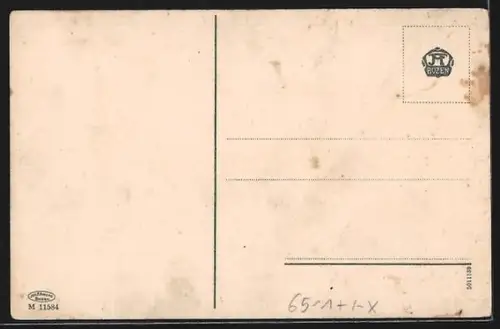 AK Toblach, Panorama mit Bahnhof gegen Ampezzo