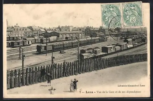 AK Lens, Vue de la Gare et de ses dépandances, Bahnhof