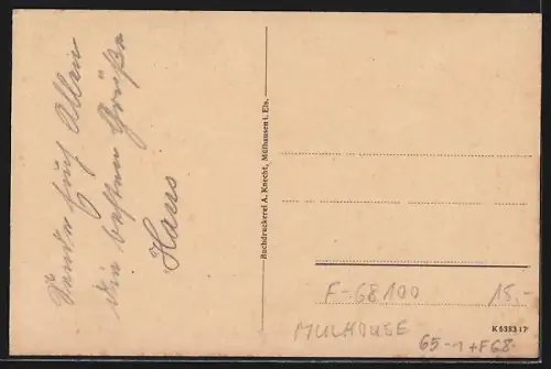 AK Mülhausen, Bahnhof mit Strassenbahn