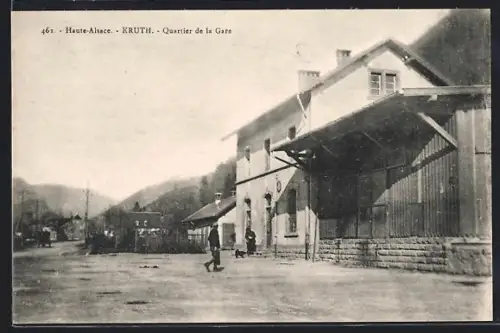 AK Kruth /Haute-Alsace, Quartier de la Gare