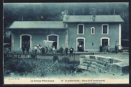 AK Clairavaux /Creuse, Gare, Vue exterieure