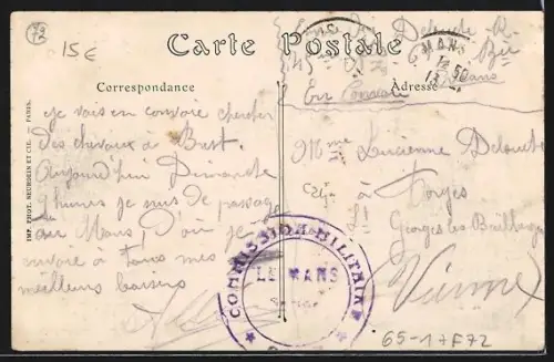 AK Le Mans, Interieur de la Gare, Reisende auf dem Bahnsteig