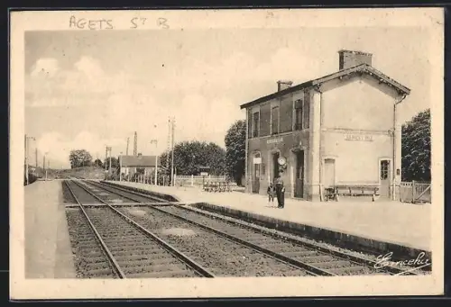 AK Les Agets-Saint-Brice, La Gare