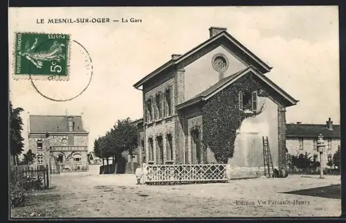 AK Le Mesnil-sur-Oger, La Gare