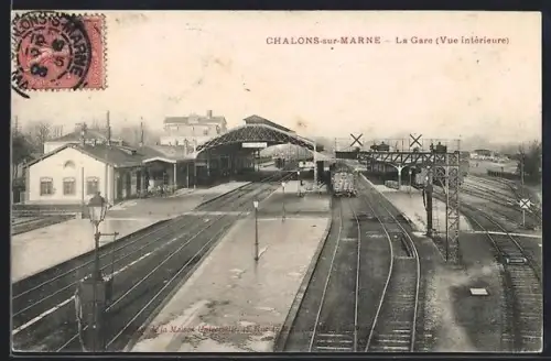 AK Chalons-sur-Marne, La Gare, Vue interieure