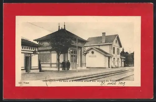 AK Sampigny, La Gare et le Pavillon affecte aux voyages du Président