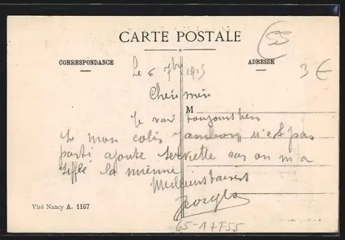 AK Sampigny, La Gare, Panorama, Clocher