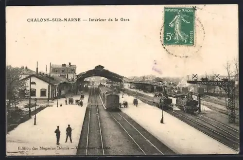 AK Chalons-sur-Marne, Intérieur de la Gare