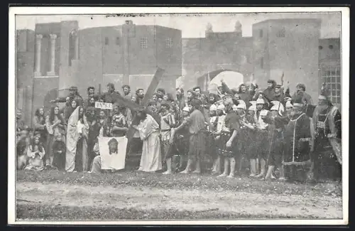 AK St. Radegund, Passionsspiele, Jesus mit Kreuz