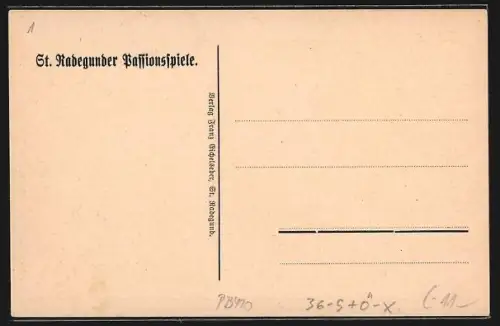 AK St. Radegund, Passionsspiele, Jesus mit Kreuz