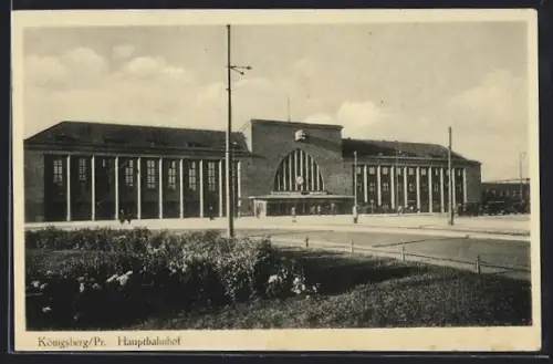AK Königsberg, Ansicht des Hauptbahnhofs